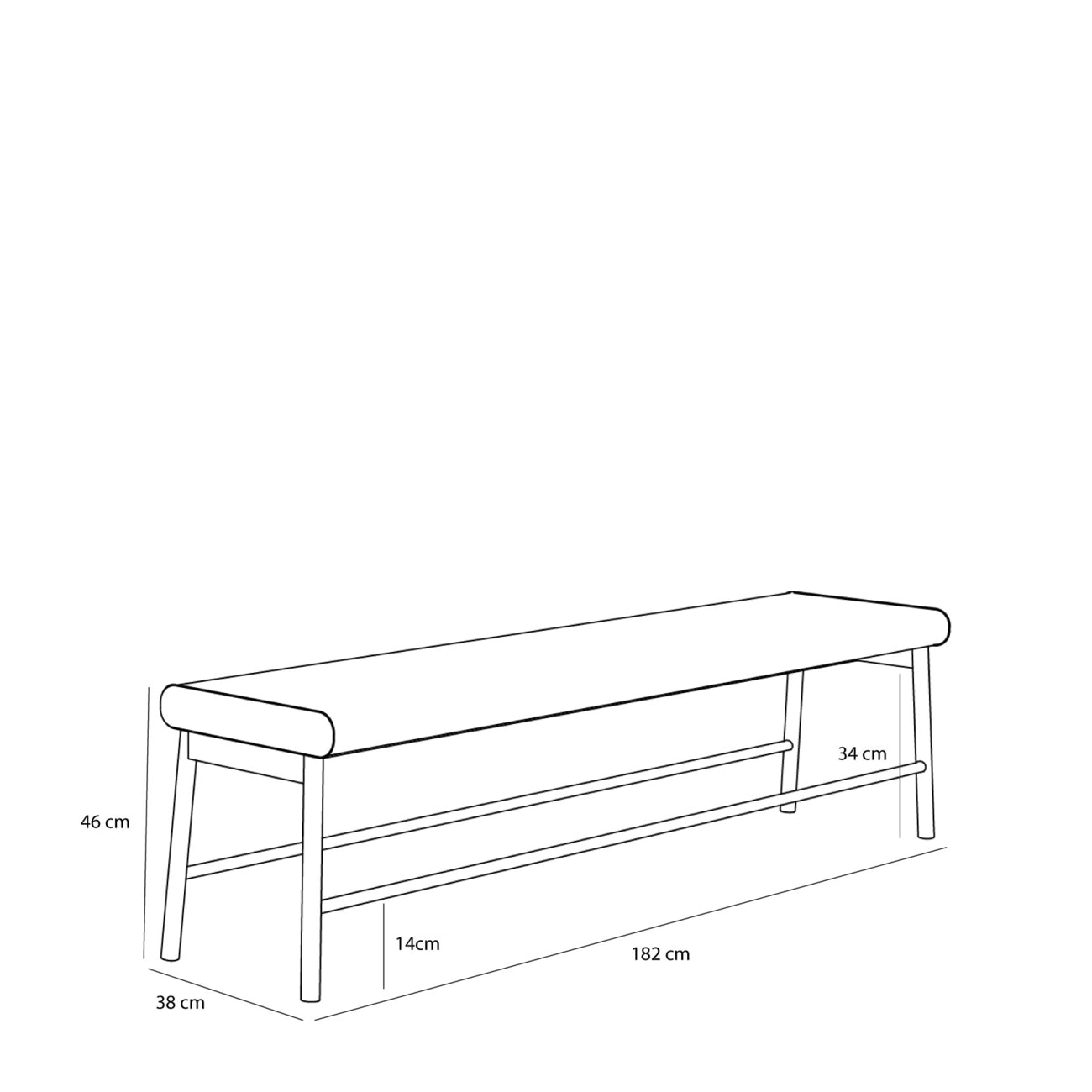 ספסל מרופד - LONG BENCH