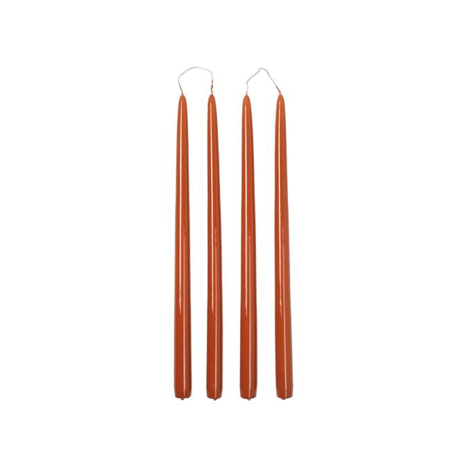 חבילת נרות כתום חם מבריק SMOOTH TAPER