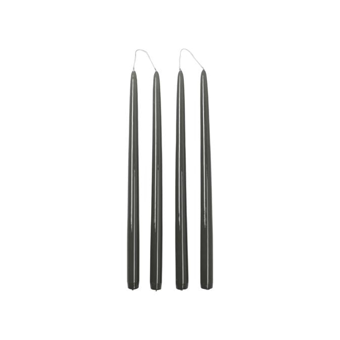 חבילת נרות ירוק אפרפר מבריק SMOOTH TAPER