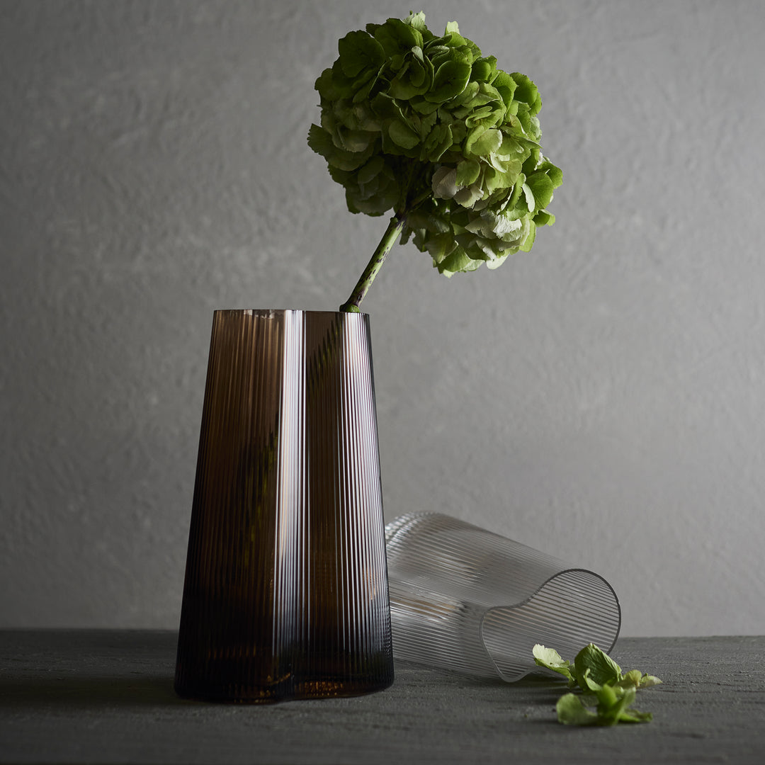 אגרטל RIP זכוכית בצבע חום מעושן