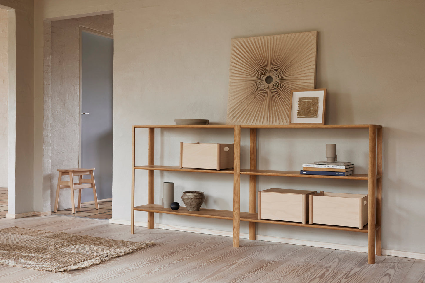 יחידת מדפים אלון מולבן  LEAF SHELF 2X3